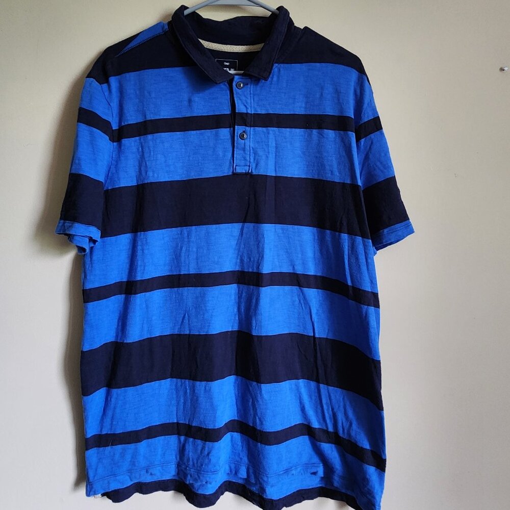 GAP Lived In Blue/Black Polo Shirt. Size XL